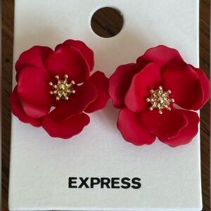 Express Bold Red Flower Earrings